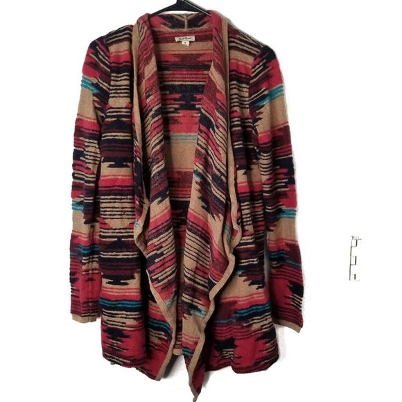 Lucky Brand Aztec Drape Long Sleeve Cardigan Size Medium - Picture 2 of 9